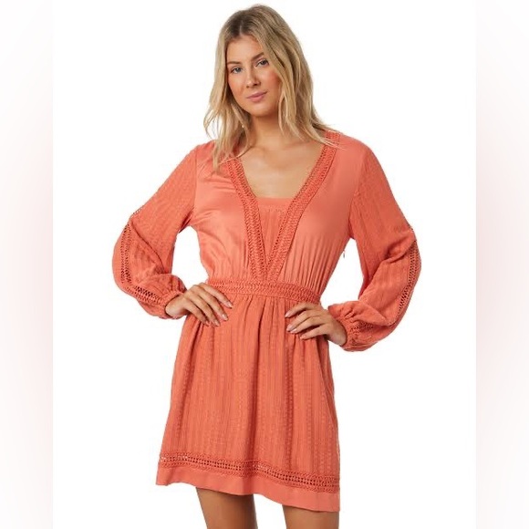 TIGERLILY Maresa Guava Orange Long Sleeve Mini Dress RRP$249 - Picture 12 of 16